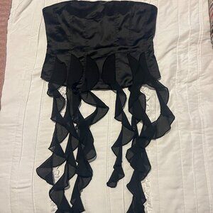 M Black Cherry Mellow Woven Top/Bustie